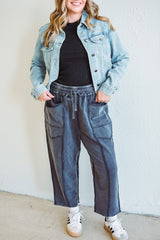 Mineral Black Barrel Pants