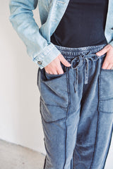 Mineral Black Barrel Pants