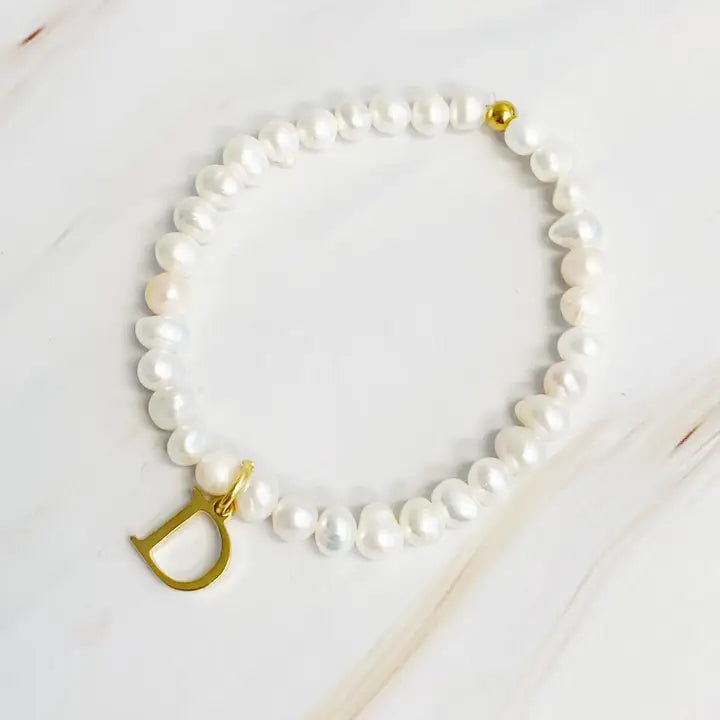 Pearl Initial Bracelet