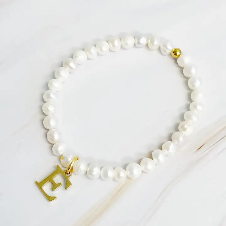 Pearl Initial Bracelet
