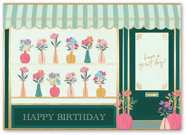 Flower Shop Happy Birthday Card