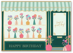 Flower Shop Happy Birthday Card
