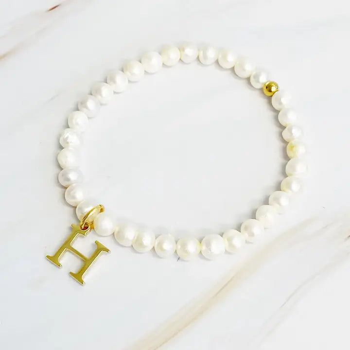 Pearl Initial Bracelet