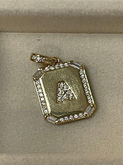 Initial Charm Gold Square