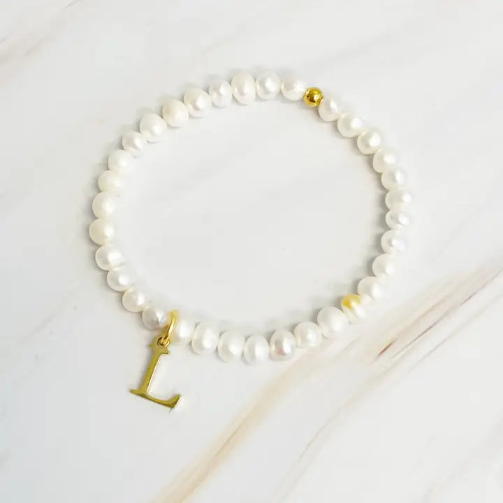 Pearl Initial Bracelet