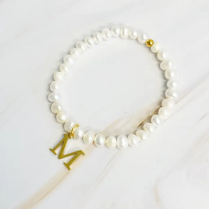 Pearl Initial Bracelet