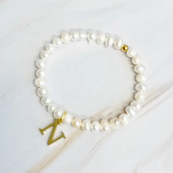 Pearl Initial Bracelet
