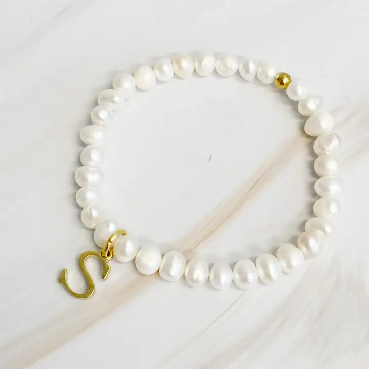 Pearl Initial Bracelet