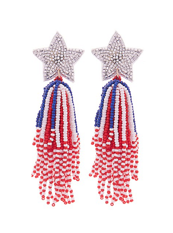 Patriotic Tassel Earring