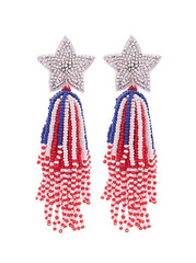 Patriotic Tassel Earring