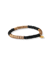Ink & Alloy Black and Gold Bracelet
