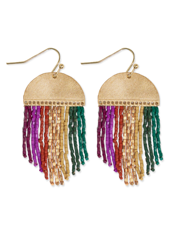 Ink & Alloy Muted Short Beaded Earrings