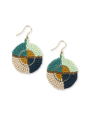 Ink & Alloy Circle Beaded Earring Teal