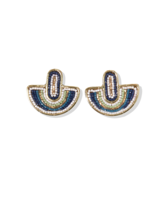 Ink & Alloy Arched Teal Earrings