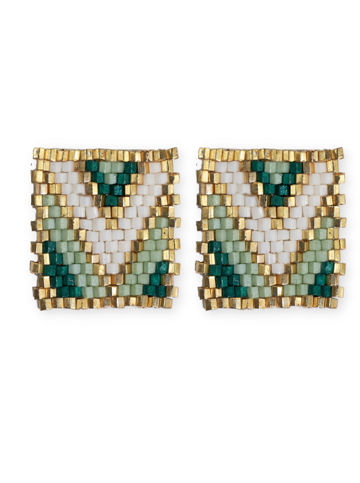 Ink & Alloy Rectangle Metallic Earrings