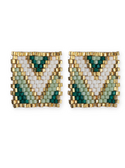 Ink & Alloy Rectangle Metallic Earrings