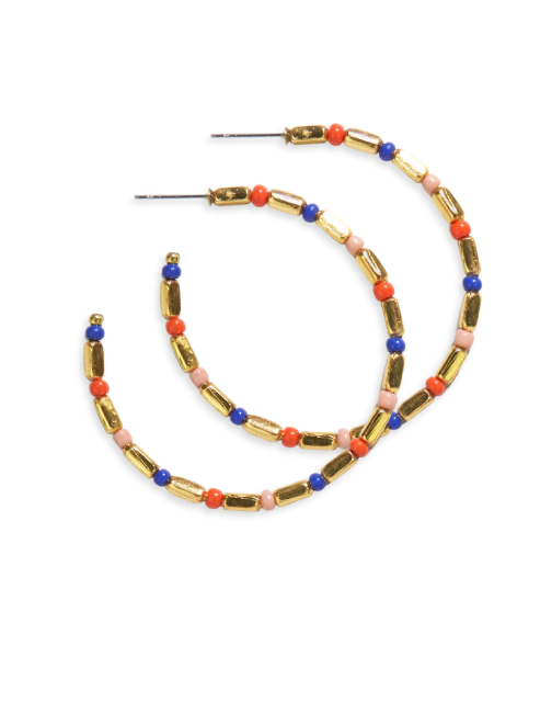 Ink & Alloy Mix Beaded Hoops