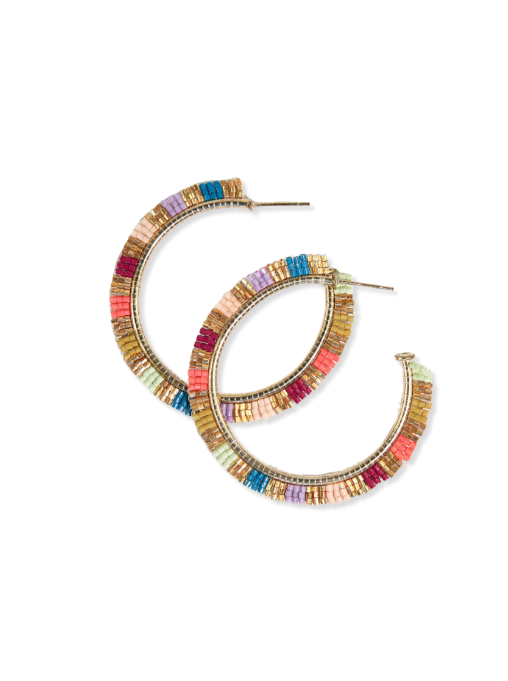 Ink & Alloy Gold Rainbow Hoops