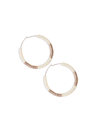 Ink and Alloy Cream Hoop Earrings