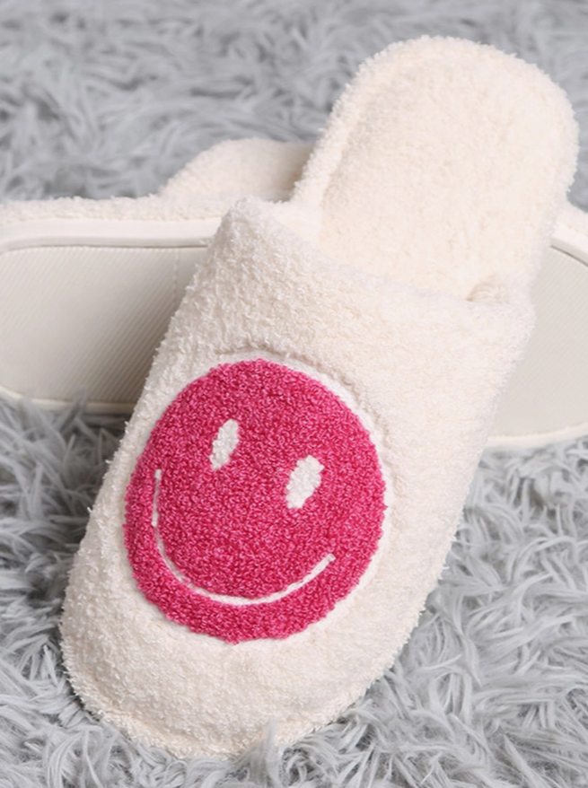 Pink Smiley Slippers