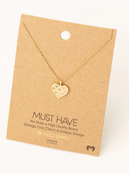 Gold Pave Heart