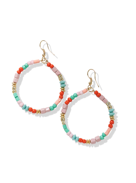 Ink & Alloy Mixed Bead Hoops