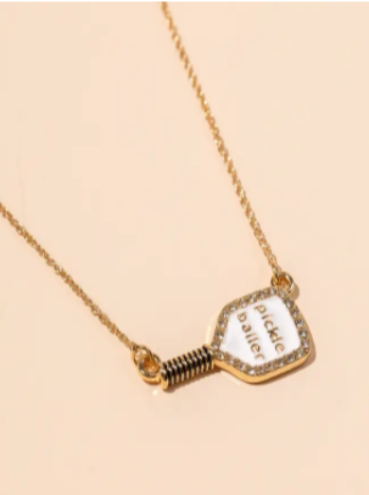 Pickle Baller Gold Necklace