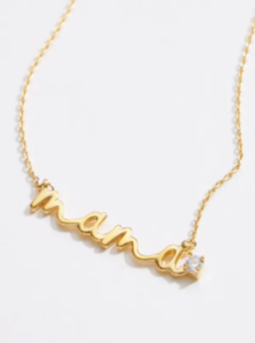 Mama Script Gold Necklace