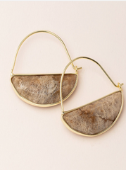Prism Fossil Gold Earrings