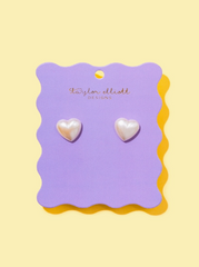 Pearl Heart Earrings