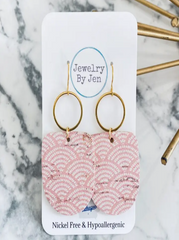 Pink Rainbow Dangle Earrings