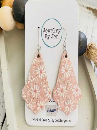 Pink Daisy Earrings