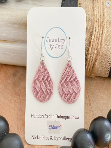 Pink Braided Earring