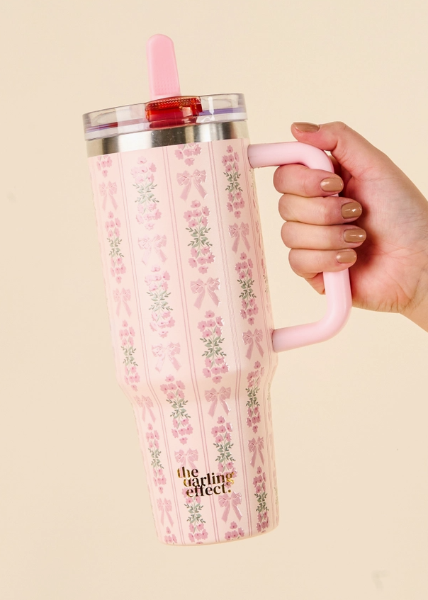 Pink Bow Fancy Tumbler