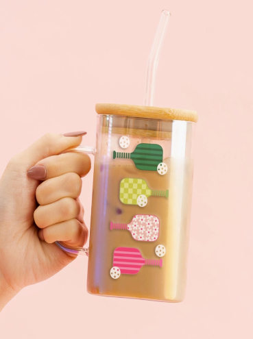 Pickleballer Glass Cup