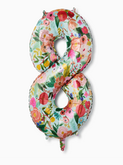 Floral Number 8 Balloon