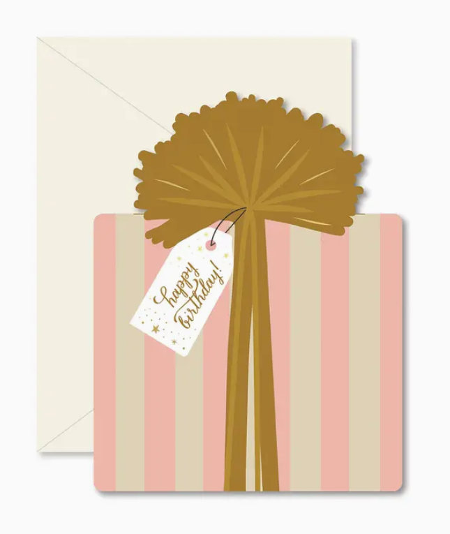 Pink Gift Birthday Card