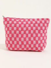 Large Checker Makeup Bag
