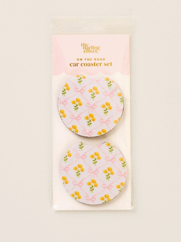 Pink Marigold Car Coaster