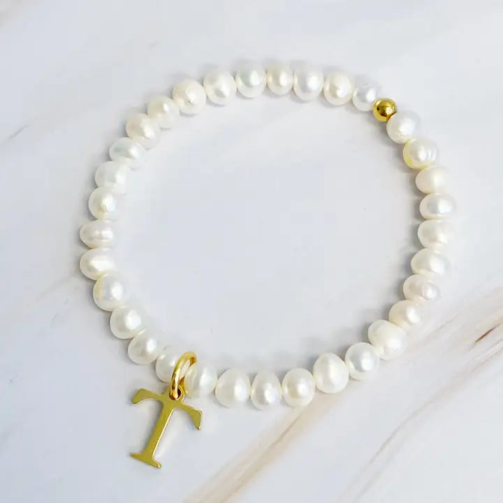 Pearl Initial Bracelet