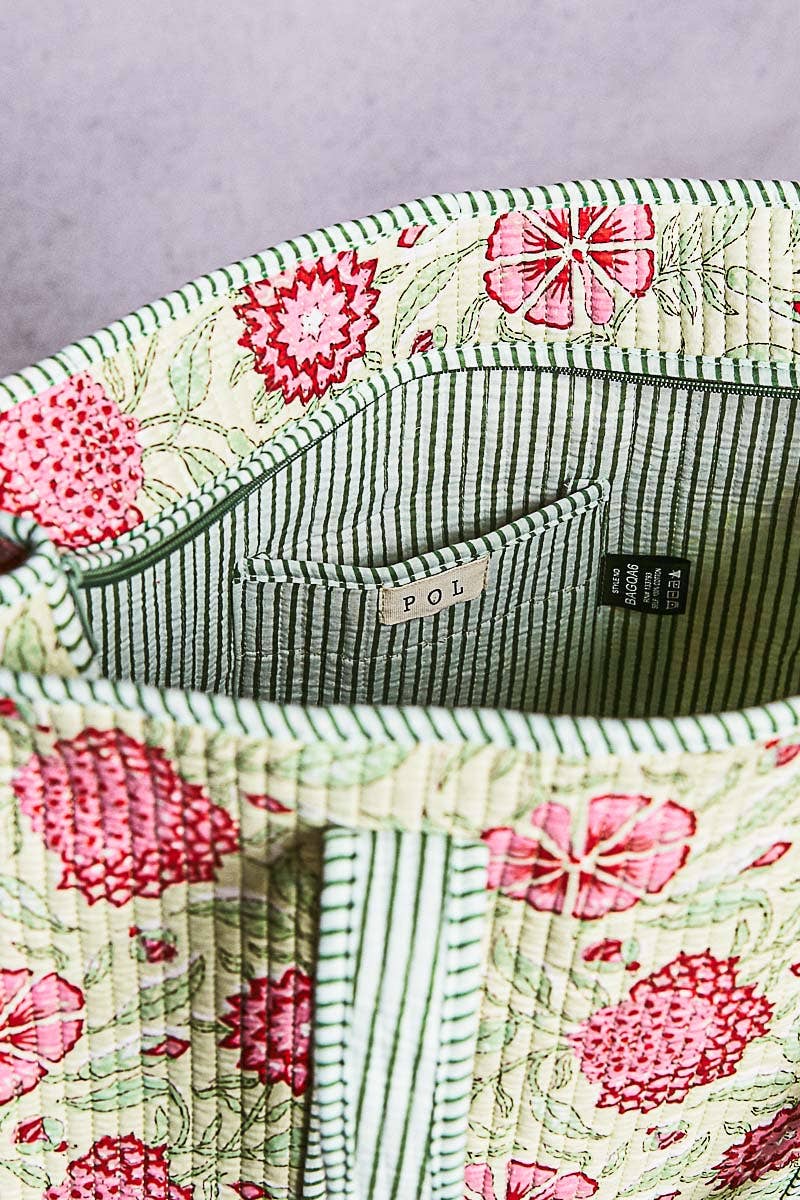 Mint Quilted Tote