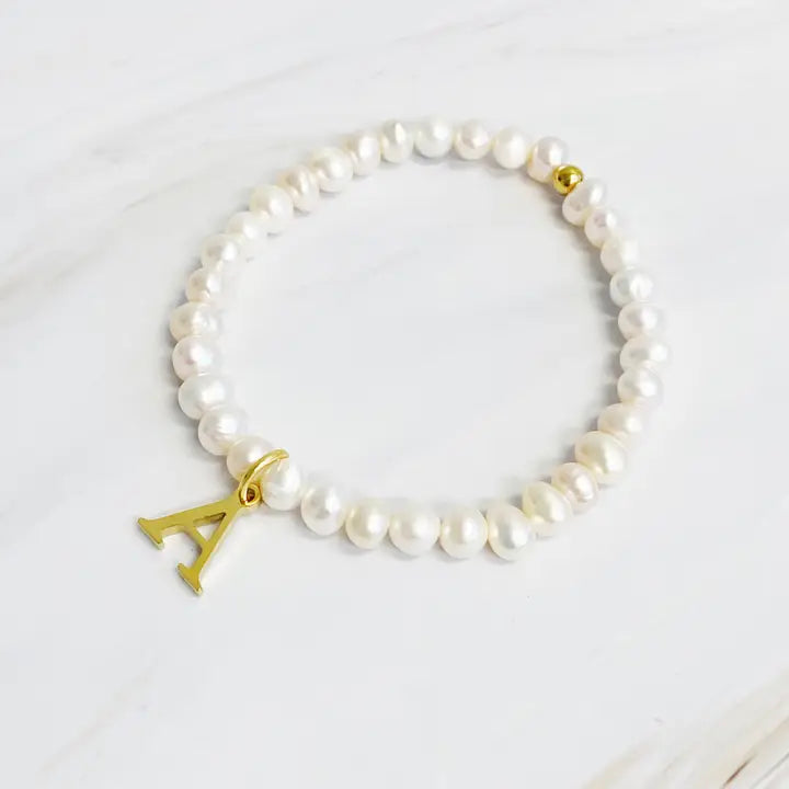 Pearl Initial Bracelet