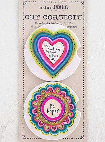 Natural Life Heart Coasters