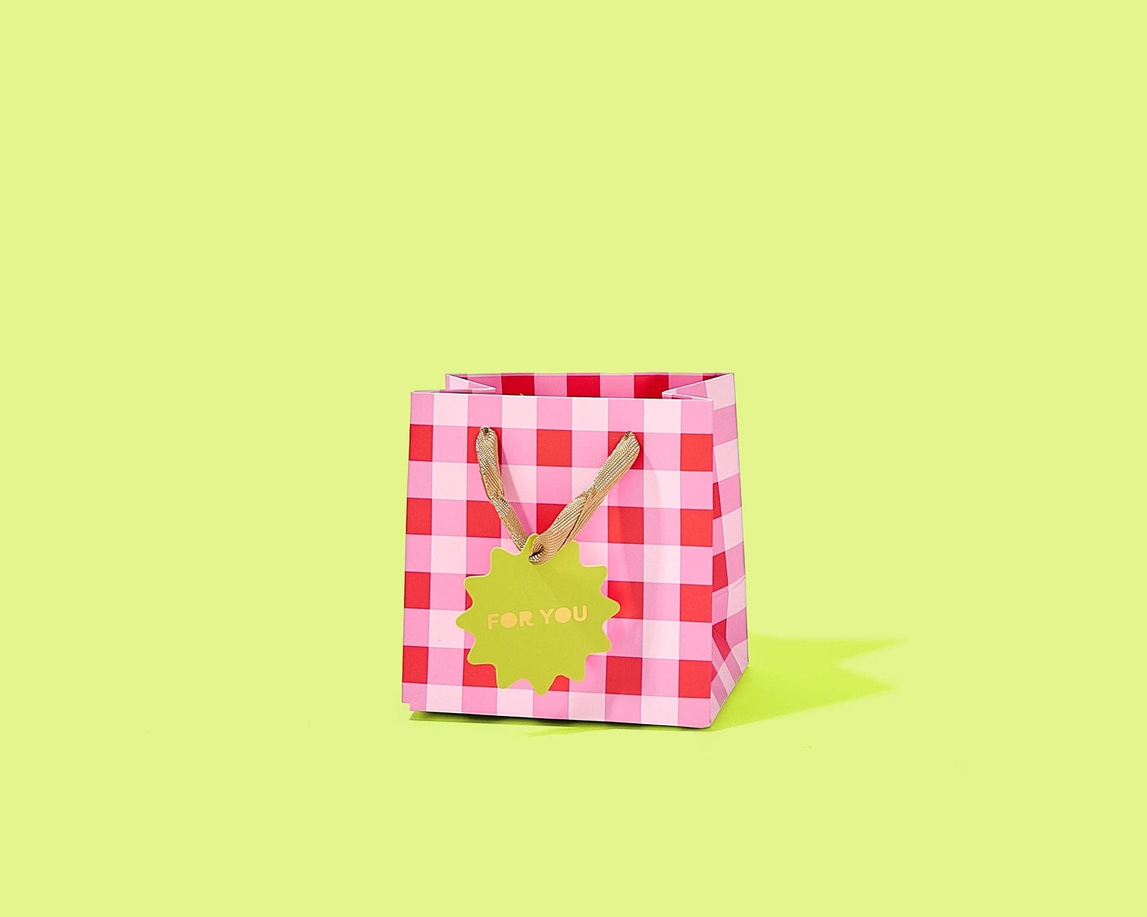 Gift Bags - Red + Pink Gingham - Assorted Sizes
