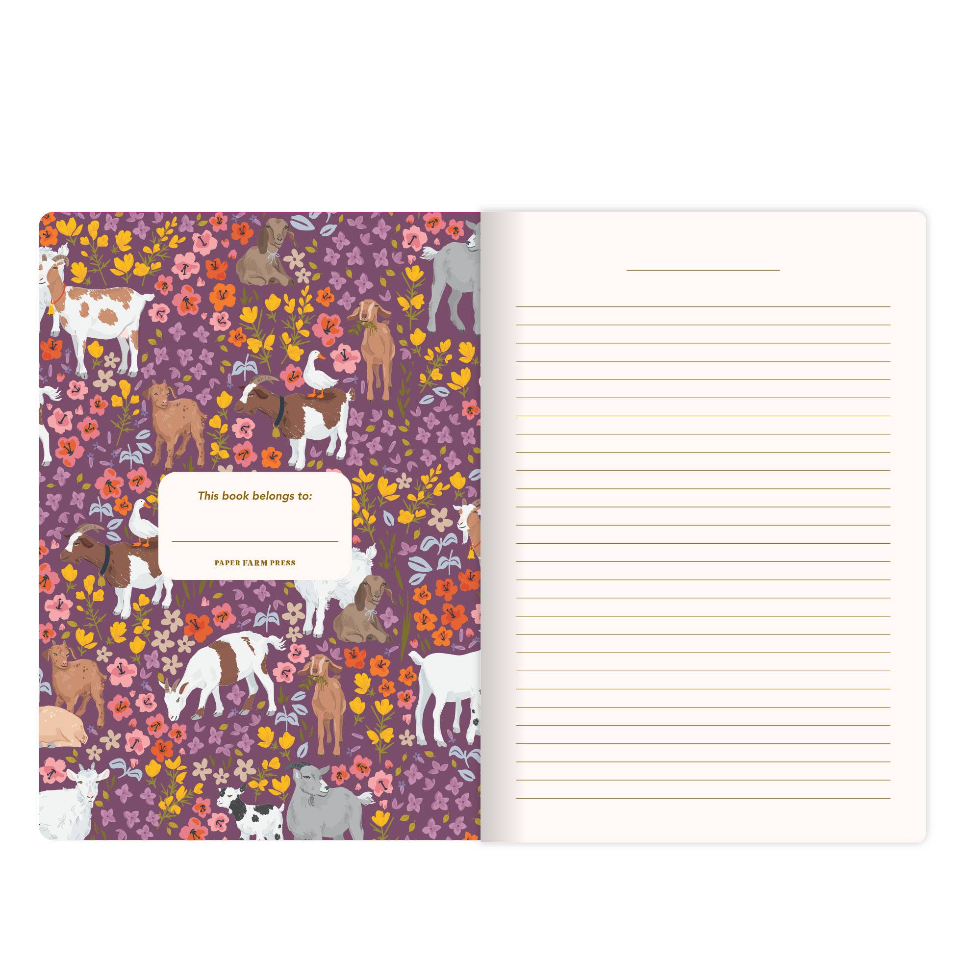 Goats & Flowers Stitched Notebook