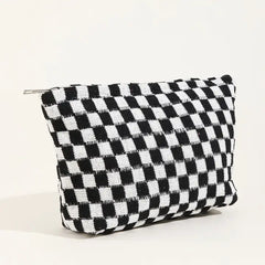 Large Checker Makeup Bag