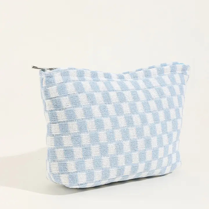Large Checker Makeup Bag