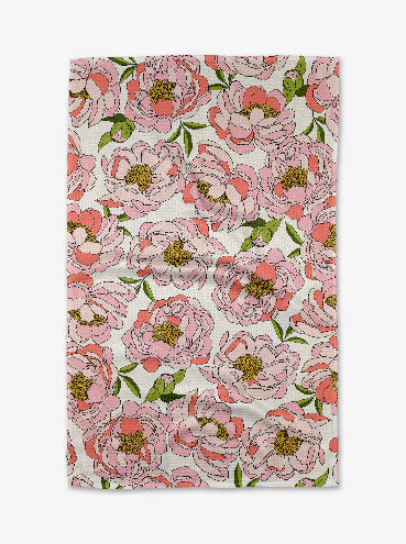 Peony Paradise Tea Towel