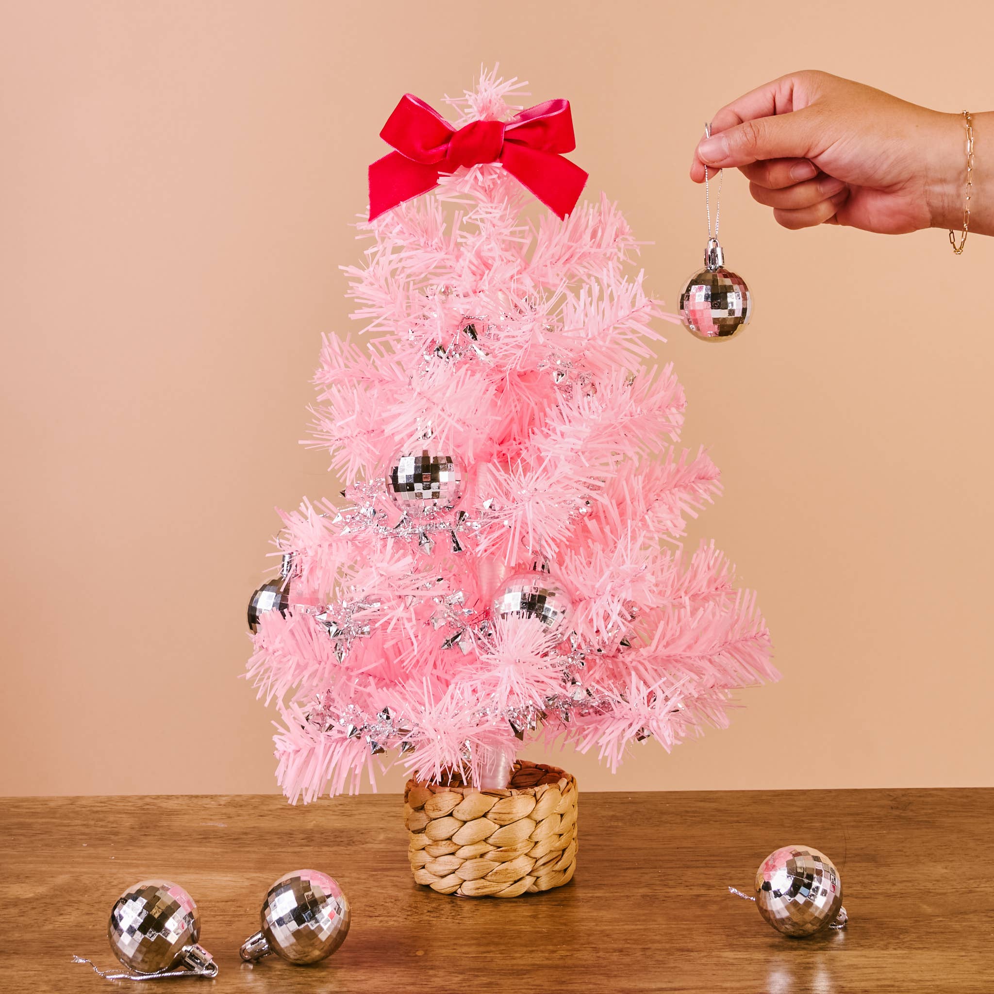 Mini Artificial Christmas Tree-Pink