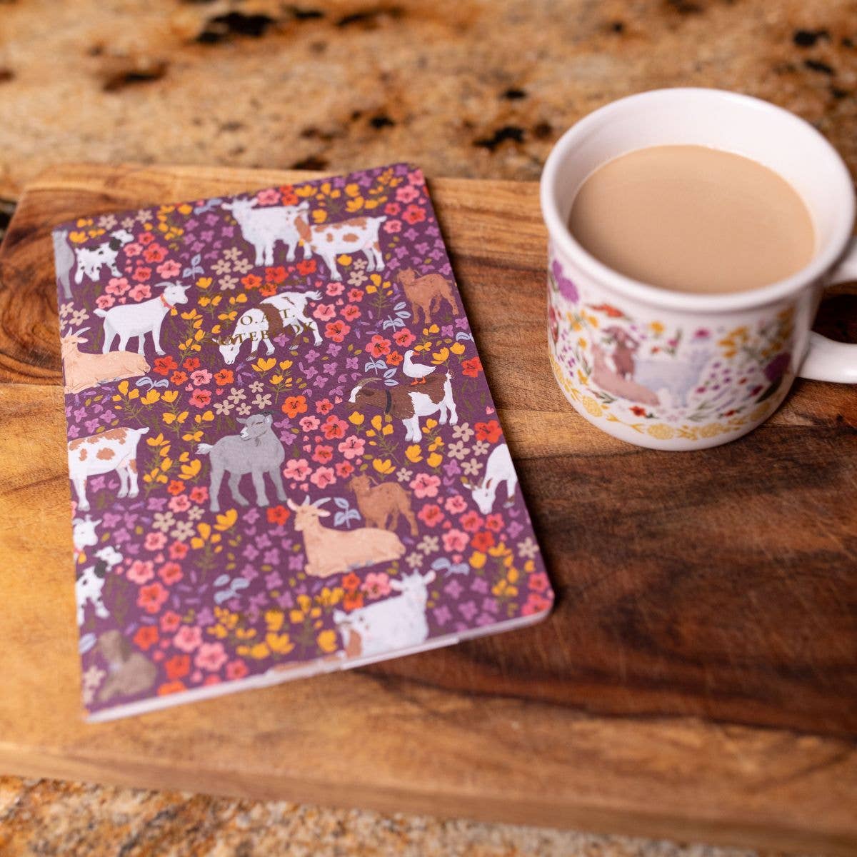 Goats & Flowers Stitched Notebook